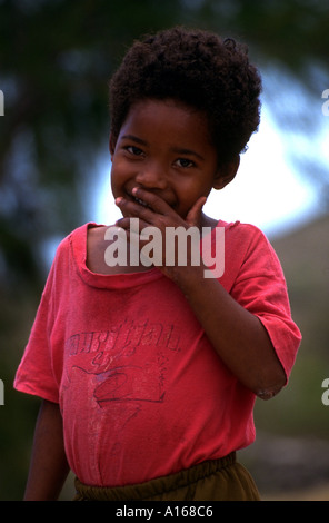afrikanischen jungen Alter 5-10 lächelnd mauritius Stockfoto