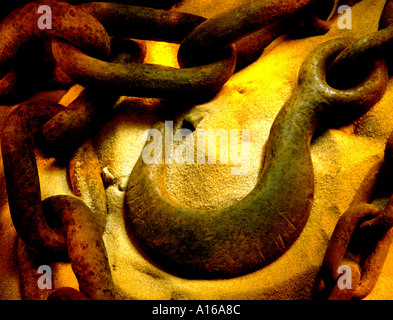 Industrial still life - hook and chain Stockfoto