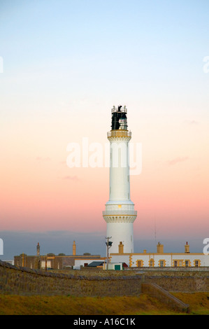 Aberdeen Hafen Leuchtturm im Morgengrauen, Aberdeenshire, uk Stockfoto