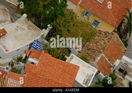 Athen-Dächer, gesehen von der Akropolis Stockfoto