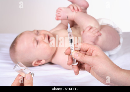 Säugling Immunisierung Stockfoto