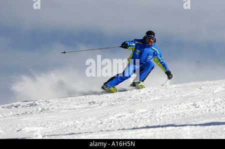 Skifahren in Aran-Tal Pyrenäen Katalonien Spanien Stockfoto