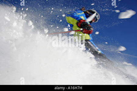 Skifahren in Aran-Tal Pyrenäen Katalonien Spanien Stockfoto