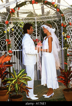 Attraktives junges Paar heiraten am Caribbean resort Stockfoto