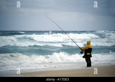 Fischer am Strand Stockfoto