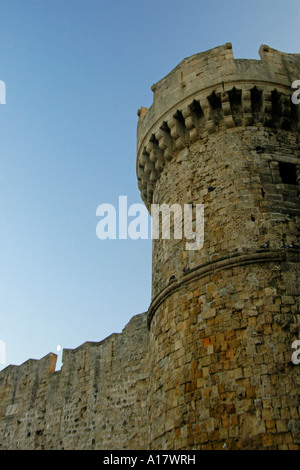 Marine Tor Stadtmauer, Altstadt von Rhodos, Griechenland Stockfoto