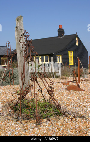 Prospect Cottage ehemaligen Wohnhaus des verstorbenen Regisseurs Derek Jarman, Dungeness Kent South East England Stockfoto