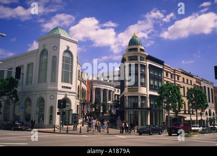 Geschäfte am Rodeo Drive in Beverly Hills Kalifornien Stockfoto