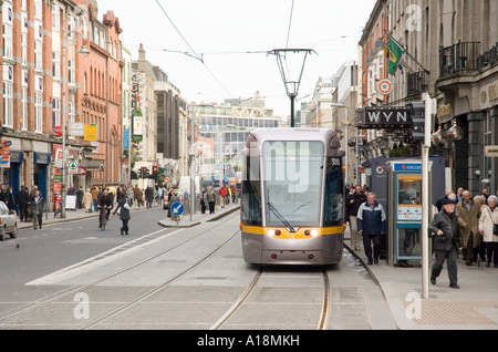 Der Luas-Linie an der Abbey Street in Dublin Irland Stockfoto