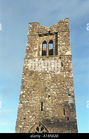 Glockenturm bei Slane Abtei Grafschaft Meath Ireland Stockfoto