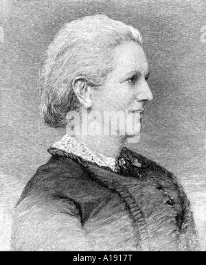 Gravur der englischen Schriftstellerin Charlotte Mary Yonge Stockfoto