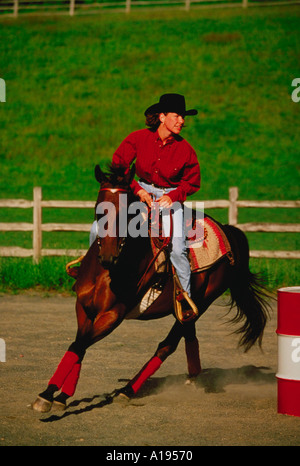 Western Reiter Barrel racer Stockfoto