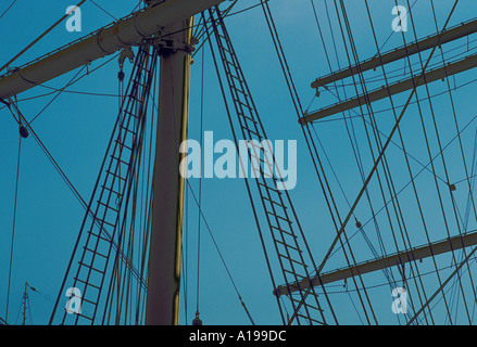 Takelage auf einem Ende des 19. Jahrhunderts Händler versenden jetzt Teil des South Street Seaport New York NY USA Stockfoto