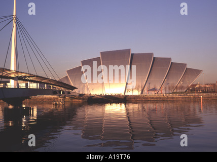 UK Schottland City of Glasgow The River Clyde und der schottischen Exibition und Conferance Zentrum Abendlicht Stockfoto