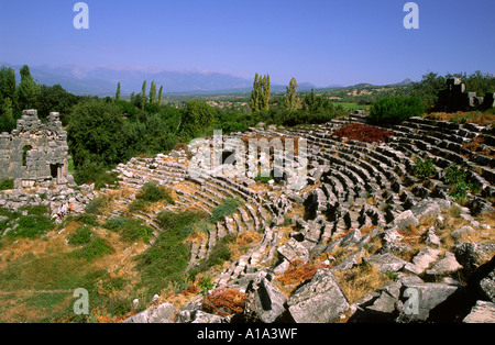 Das römische Amphitheater in der antiken Stadt Tlos Stockfoto