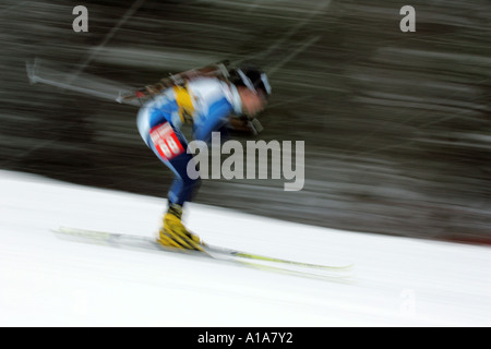 Biathlon-Männer typische Biathlon Weltcup Ruhpolding 14.01.2005 Stockfoto