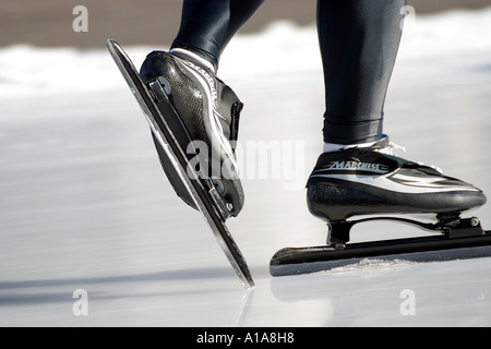 Eisschnelllauf - Eisschnelllauf-typisch Stockfoto