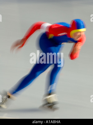 Eisschnelllauf - Eisschnelllauf-typisch Stockfoto