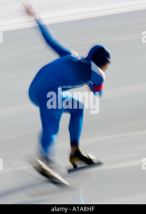 Eisschnelllauf - Eisschnelllauf-typisch Stockfoto