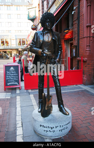 Phil Lynott Abbildung in der Grafton Street, Dublin, Leinster, Irland, Europa Stockfoto