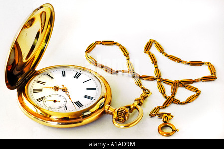 Goldene Taschenuhr, um 1900 Stockfoto