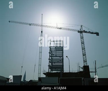 Baustelle in der silhouette Stockfoto