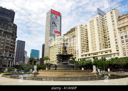 Der Praça do Monroe, Brunnen und Square in der Innenstadt von Rio De Janeiro, Brasilien. Stockfoto