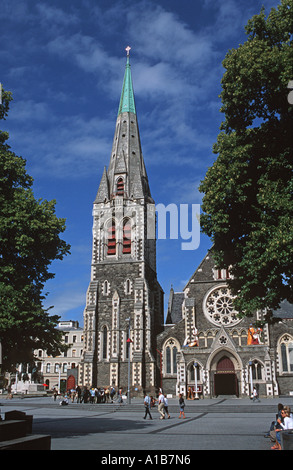 Christ Church Cathedral in Domplatz Christchurch Neuseeland Stockfoto