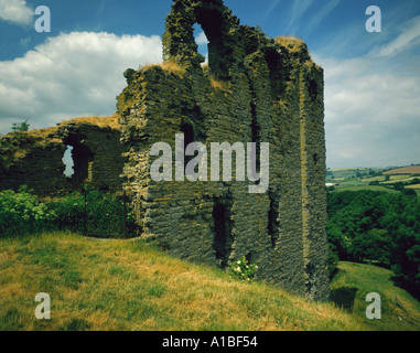 Die Ruinen des Clun Castle in das Dorf Clun, Shropshire, England Stockfoto