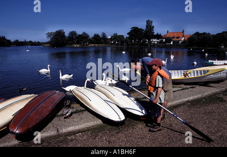 Die "Meare" oder Bootfahren am Thorpeness, Suffolk, UK. Stockfoto