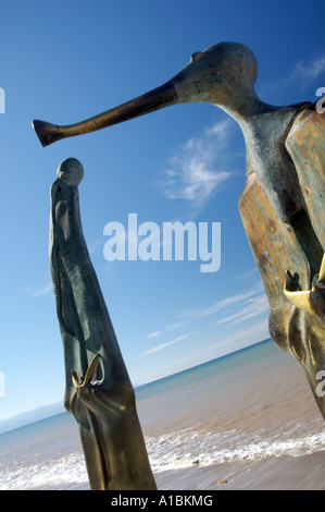 Bizarren Skulpturen auf dem Malecon in Puerto Vallarta Mexiko Stockfoto