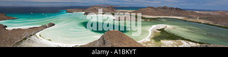 Schöne ideallic tropischen Bucht Übersicht in Mexiko Playa Balandra in der Nähe von La Paz Mexico Baja California Stockfoto