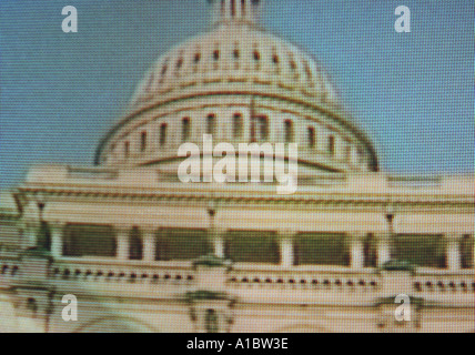 Eine Nahaufnahme TV screen capture des Capitol in Washington DC Stockfoto