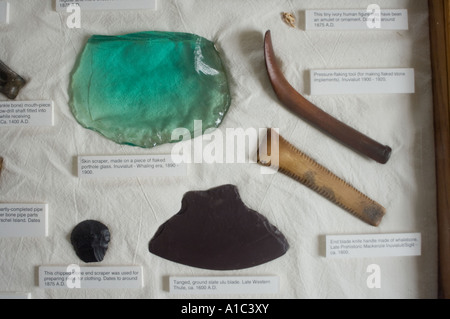 Artefakte im Herschel Island Museum abseits das Mackenzie River Delta Yukonterritorium, Kanada Stockfoto