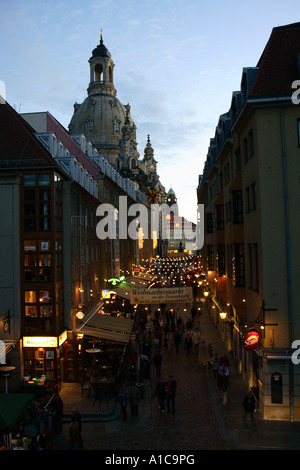 Weihnachtsmarkt in Dresden der alten Stadt, Deutschland, Sachsen, Dresden Stockfoto