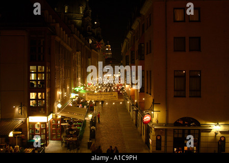 Weihnachtsmarkt in Dresden der alten Stadt, Deutschland, Sachsen, Dresden Stockfoto