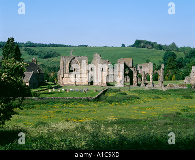 Ruinen von Easby Abbey, in der Nähe von Richmond, North Yorkshire, England, UK. Stockfoto