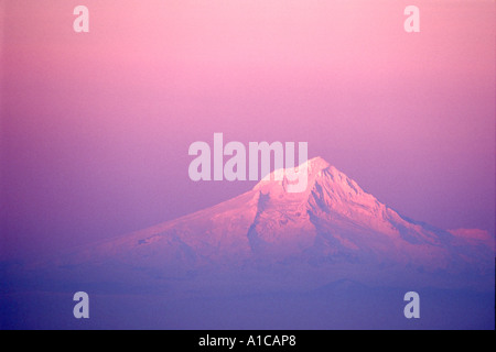 Mount Hood ein Schnee bedeckt Berge erheben sich über den Wolken bei Sonnenaufgang in Oregon Stockfoto