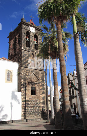 Turm der Ermita de San Hotel am Plaza de Phrasierung, Spanien, Kanarische Inseln, La Palma, Santa Cruz De La Palma Stockfoto