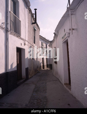 Gasse in der weißen Dorf Competa Axarquia Andalucia Stockfoto