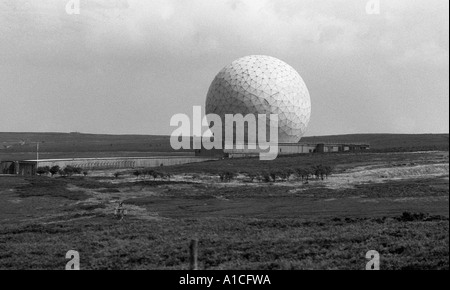 Fylingdales Frühwarnsystem für nukleare Angriffe. 1970,s. North Yorkshire Moors. Stockfoto