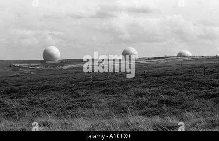 Fylingdales Frühwarnsystem für nukleare Angriffe. 1970,s. North Yorkshire Moors. Stockfoto