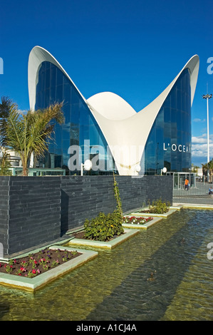 Spanien Valencia Provinz Valencia La Ciudad de las Artes y las Ciencias Stadt der Künste und Wissenschaften ozeanographische parque Stockfoto