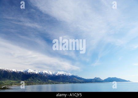 Seaward Kaikoura Ranges Kaikoura Marlborough Südinsel Neuseeland Stockfoto