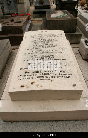 Grab von Alfred Dreyfus auf dem Friedhof Montparnasse Stockfoto