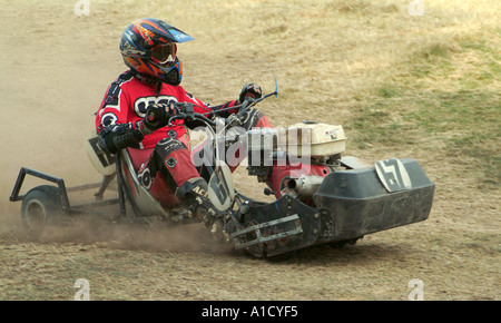 Rasenmäher Racing z Burg Monmouthshire Ost-South.Wales Stockfoto