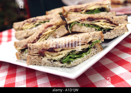 Käse und Gurke sandwiches Stockfoto