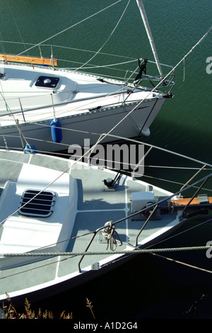 Yachten in Padstow, Nordküste von Cornwall, England Stockfoto