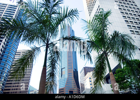 An der Fullerton One Fullerton Square Raffles Place Asien Skyline von Singapur Stockfoto