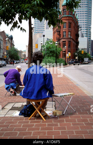 Künstler malen Wahrzeichen in Toronto Stockfoto